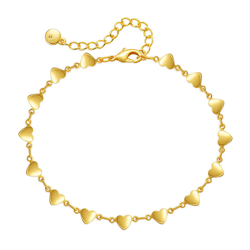 Pulseira Corações Eternos Ouro – Joia Romântica e Delicada para Mulheres Apaixonadas