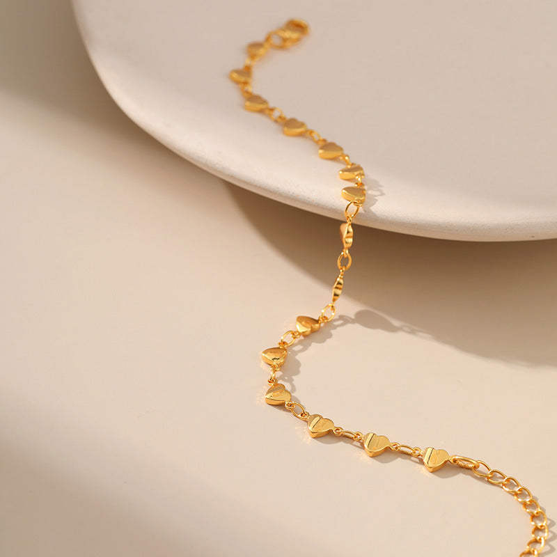 Pulseira Corações Eternos Ouro – Joia Romântica e Delicada para Mulheres Apaixonadas