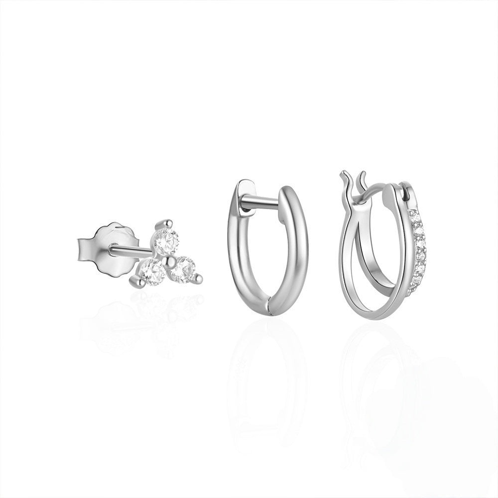 Aurora Glow: Conjunto de Brincos com Diamantes