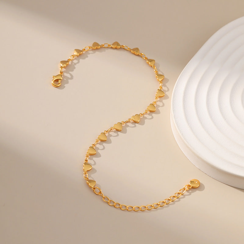 Pulseira Corações Eternos Ouro – Joia Romântica e Delicada para Mulheres Apaixonadas