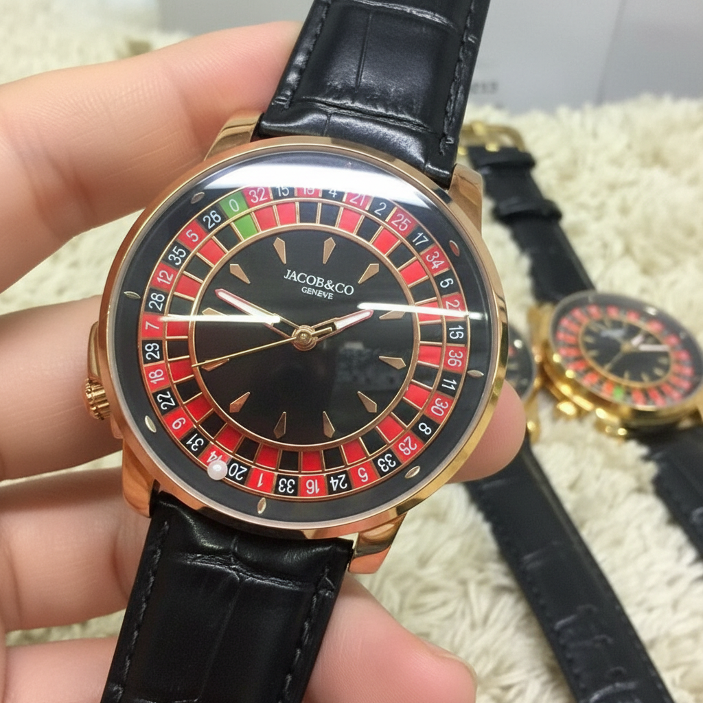 Relógio Casino Masculino – Mostrador Roleta 0–36 + Pulseira de Couro
