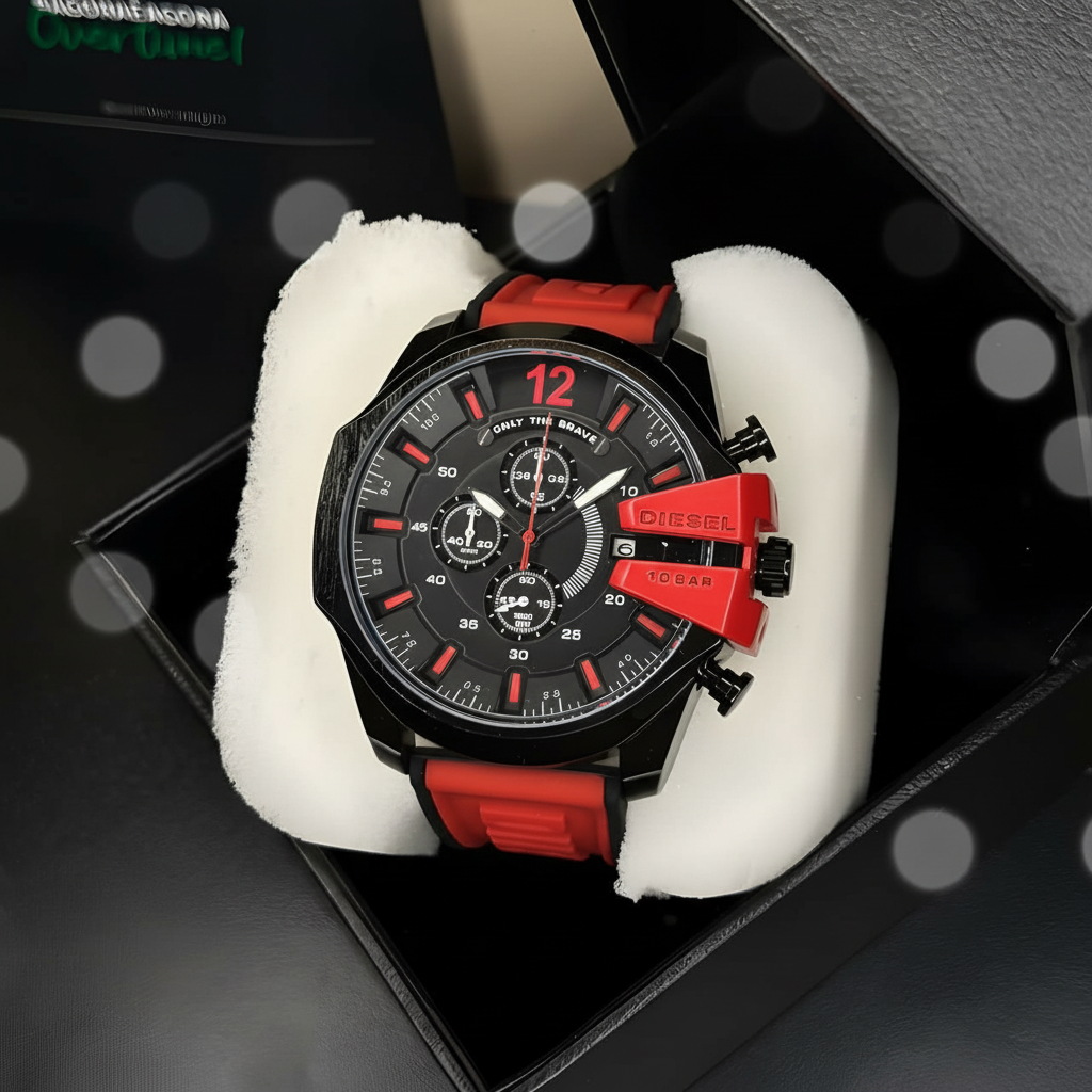 CronoBrave 100BAR – Relógio Masculino Cronógrafo Esportivo com Pulseira de Silicone