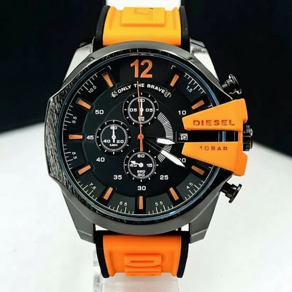 CronoBrave 100BAR – Relógio Masculino Cronógrafo Esportivo com Pulseira de Silicone