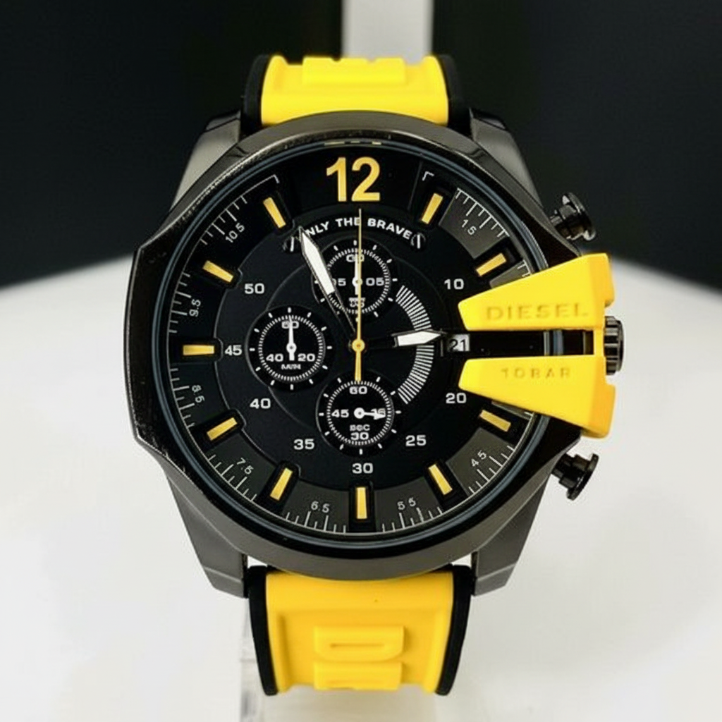 CronoBrave 100BAR – Relógio Masculino Cronógrafo Esportivo com Pulseira de Silicone
