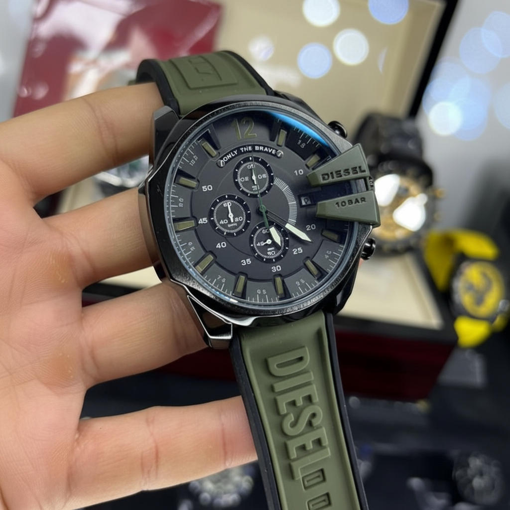 CronoBrave 100BAR – Relógio Masculino Cronógrafo Esportivo com Pulseira de Silicone