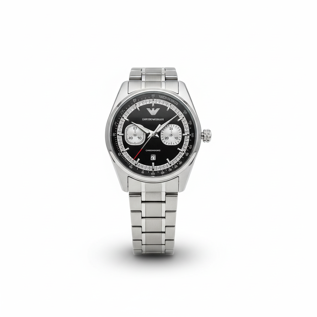 Relógio Masculino Cronógrafo Aço Inox com Calendário – Linha EA