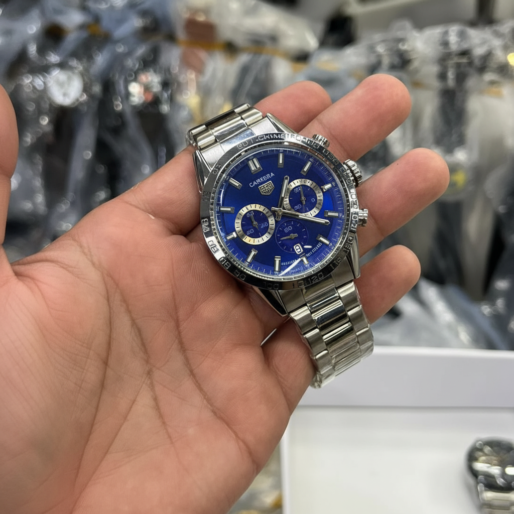 Relógio Cronógrafo Premium – Aço Inoxidável com Taquímetro