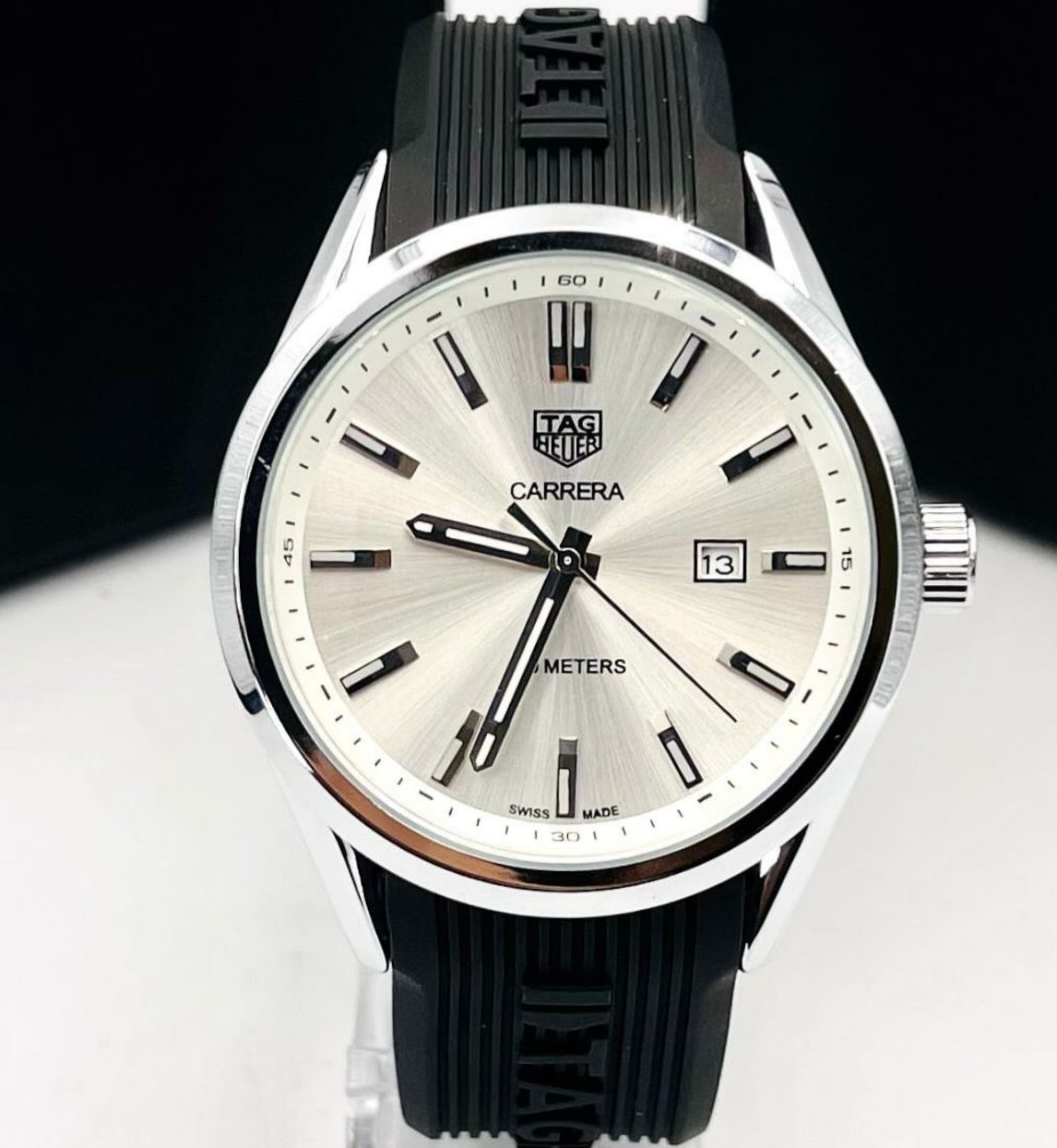 Relógio Esportivo Elegante em Aço com Pulseira de Borracha 100m