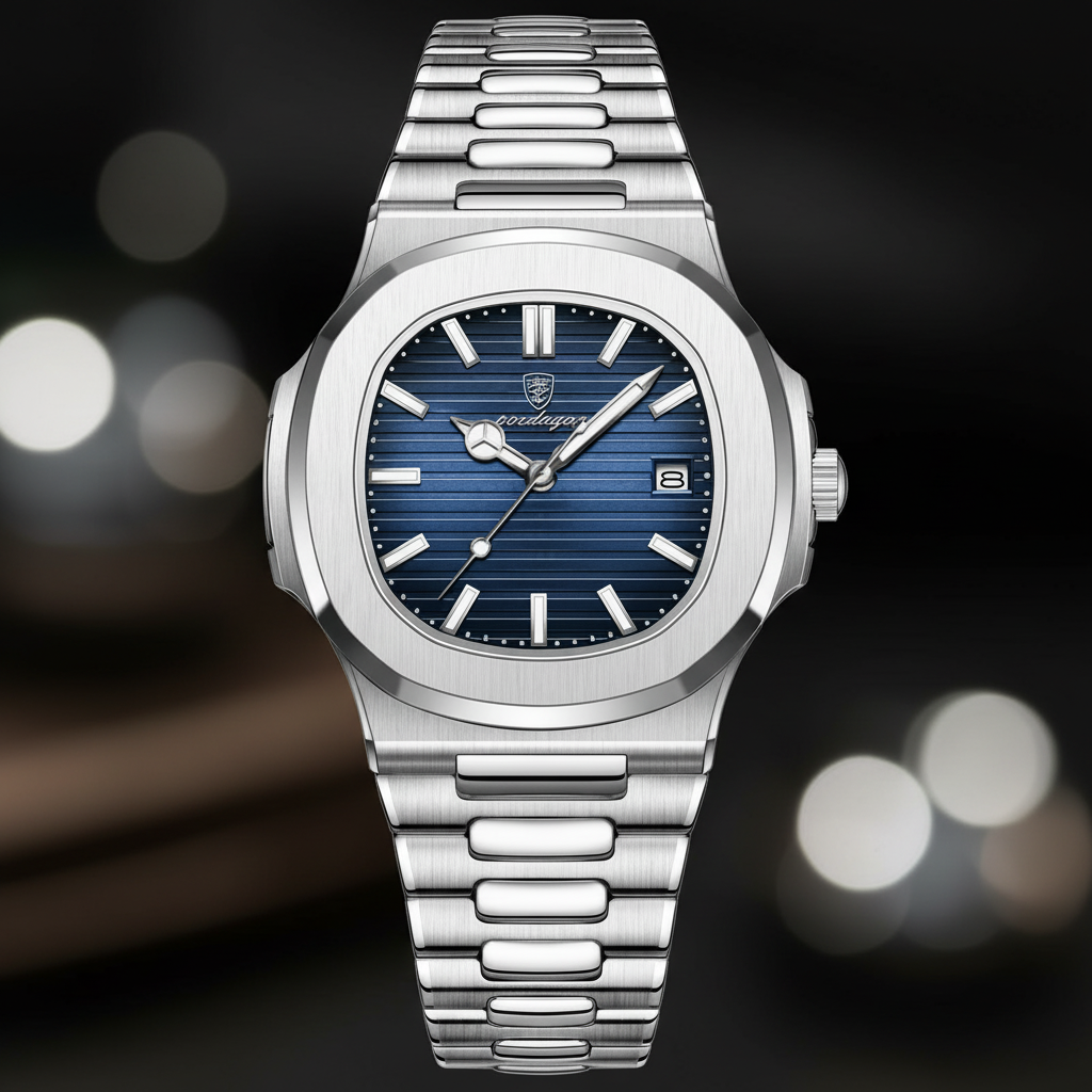 Relógio masculino chronos quartzo com pulseira em aço