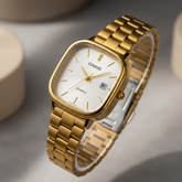 Casio Vintage Feminino - Relógio Analógico Quadrado com LED Iluminado | Aço Inox à Prova d'Água