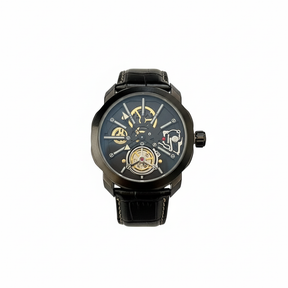 Bvlgari Fundo de Vidro Esqueletizado - Relógio Luxo com Pulseira de Couro| Resistente a Água