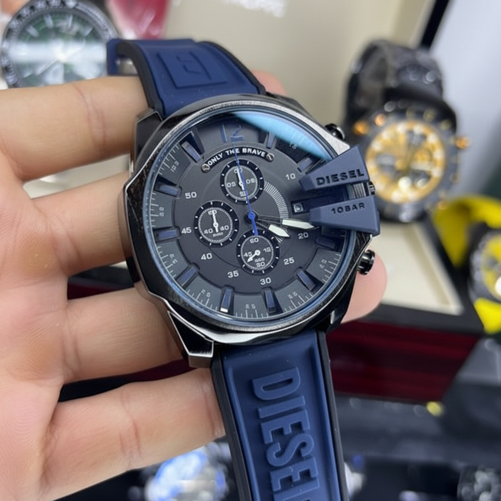 CronoBrave 100BAR – Relógio Masculino Cronógrafo Esportivo com Pulseira de Silicone