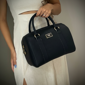 Bolsa Feminina Baú Texturizada com Alças Reforçadas e Zíper (BS-BT)