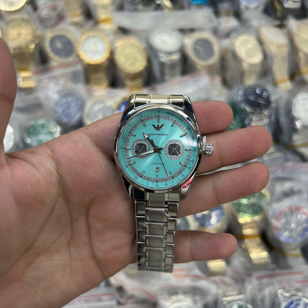 Relógio Masculino Cronógrafo Aço Inox com Calendário – Linha EA