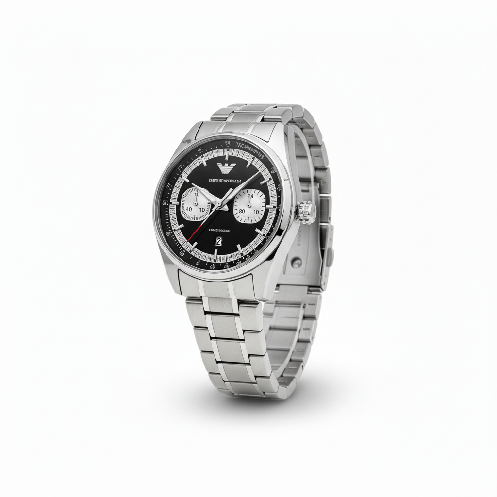 Relógio Masculino Cronógrafo Aço Inox com Calendário – Linha EA