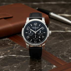 CronoLux 3D – Relógio Masculino Cronógrafo com Data (Pulseira em Couro)