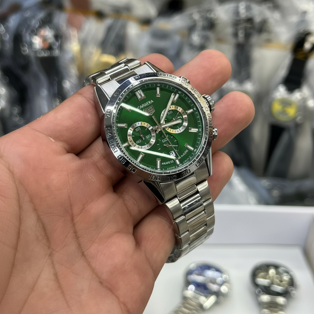 Relógio Cronógrafo Premium – Aço Inoxidável com Taquímetro