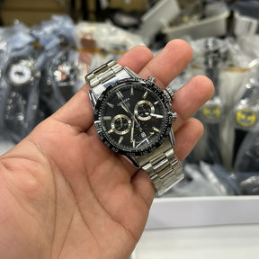 Relógio Cronógrafo Premium – Aço Inoxidável com Taquímetro