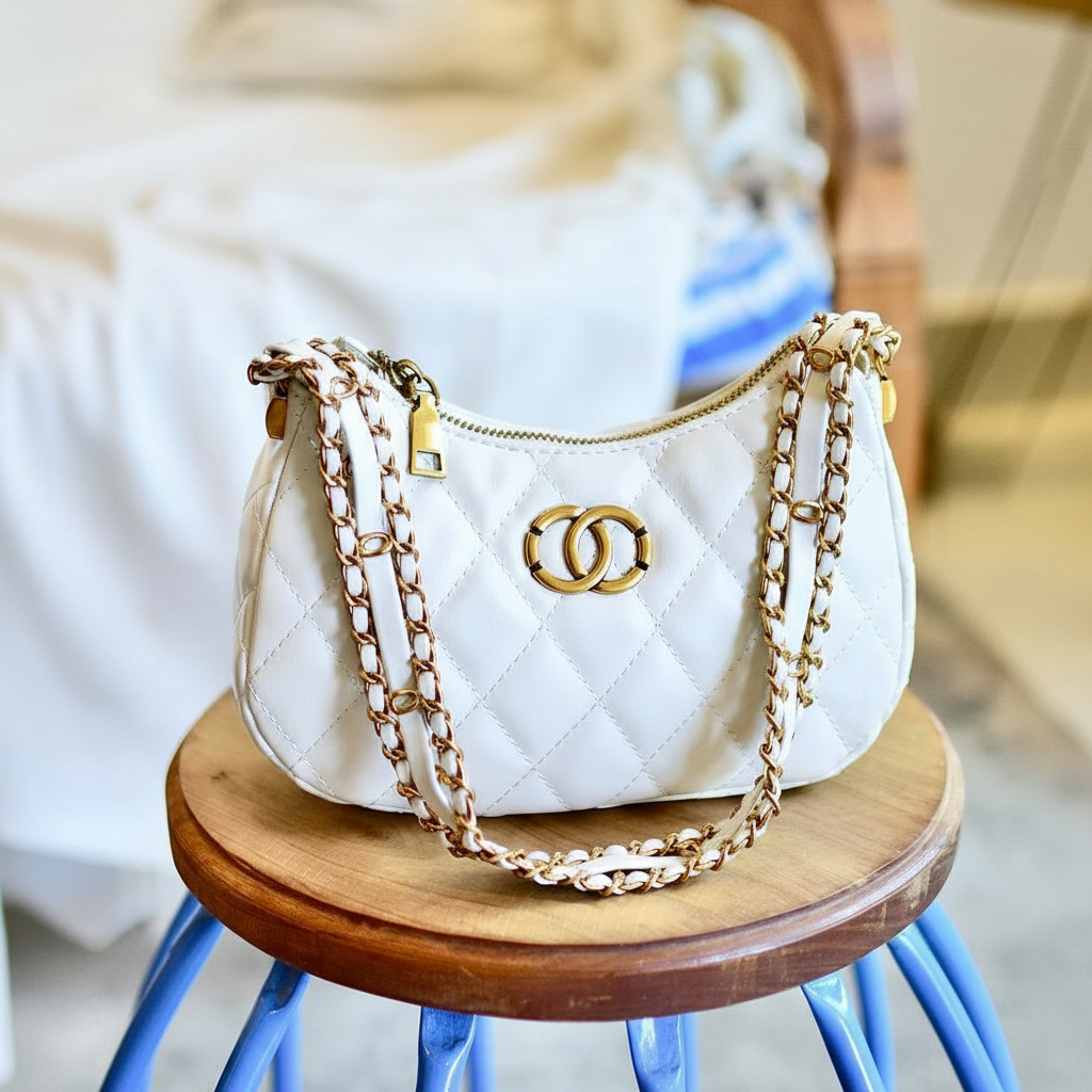 Bolsa CC Luxo – Estilo Chanel Quilted com Corrente