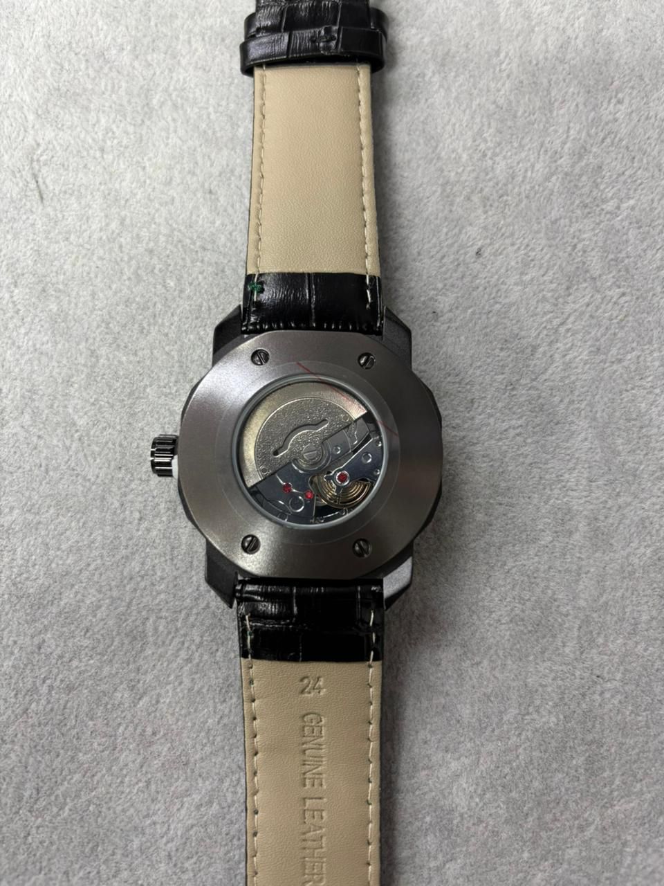Bvlgari Fundo de Vidro Esqueletizado - Relógio Luxo com Pulseira de Couro| Resistente a Água
