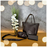 Kit de Bolsas Femininas Premium - Coleção Noir Elegance 3 em 1